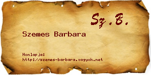 Szemes Barbara névjegykártya