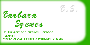 barbara szemes business card